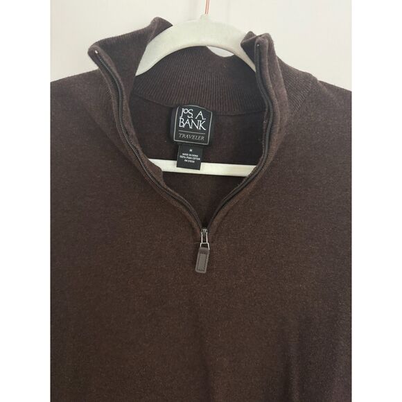 Jos A Bank Traveler 100% Pima Cotton Sweater Bundle Tan and Coffee Brown Size M - Picture 4 of 7